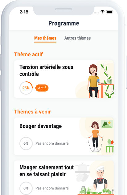 Illustration du programme dans l'application Manoa